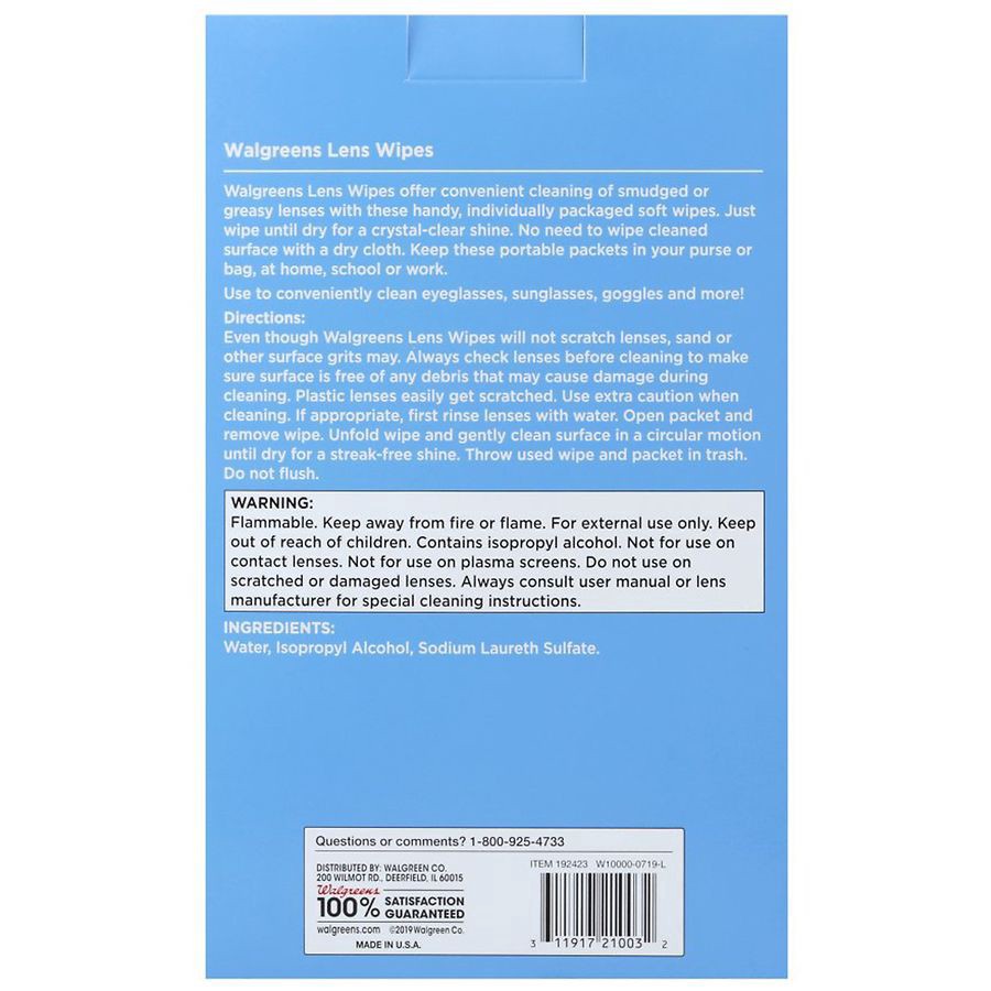 slide 2 of 3, Walgreens Premoistened Lens Wipes, 120 ct