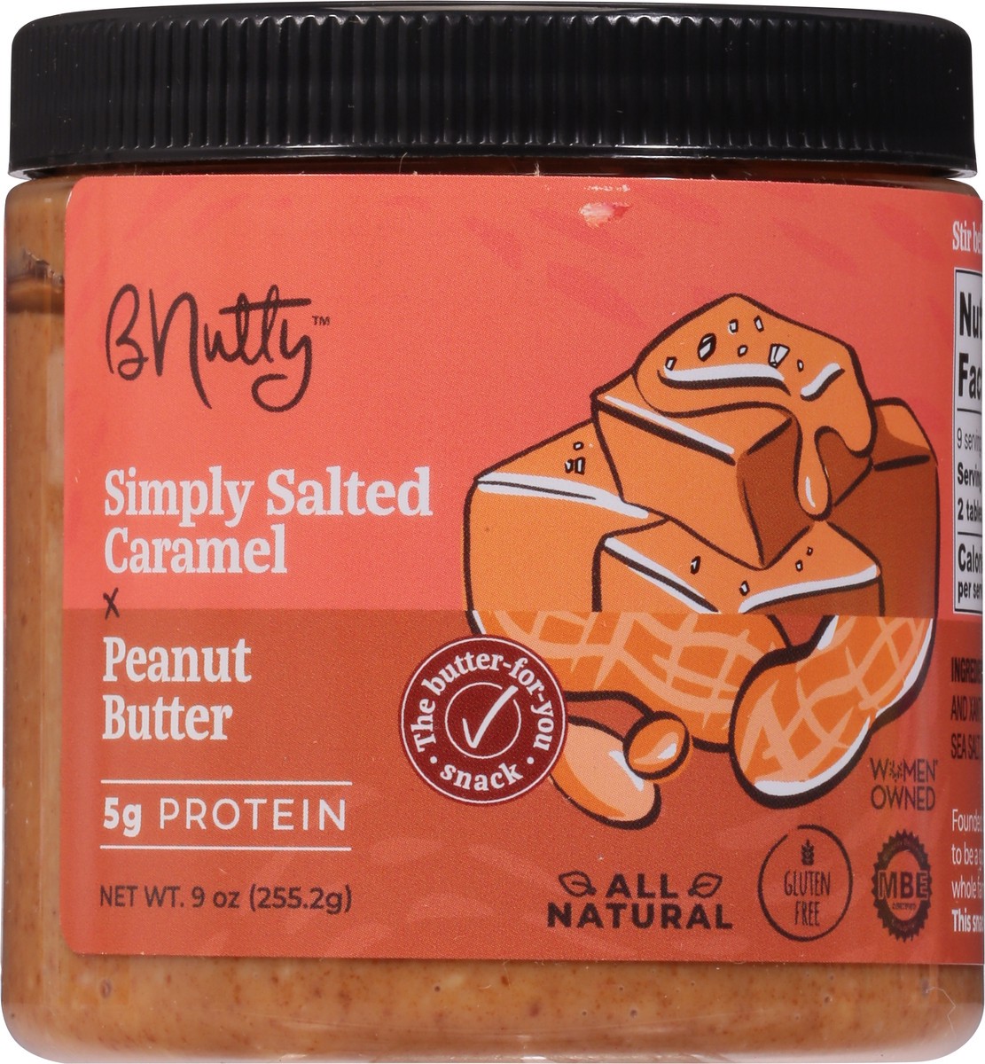slide 8 of 9, BNutty Simply Salted Caramel Peanut Butter 9 oz, 9 oz