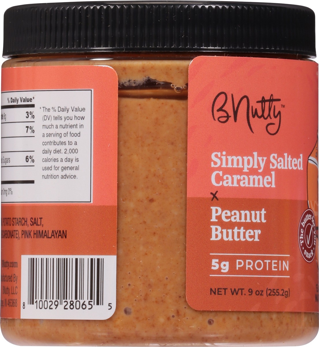 slide 2 of 9, BNutty Simply Salted Caramel Peanut Butter 9 oz, 9 oz