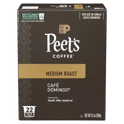 Peet's Coffee Cafe Domingo Medium Roast Coffee Pods - 22 Count