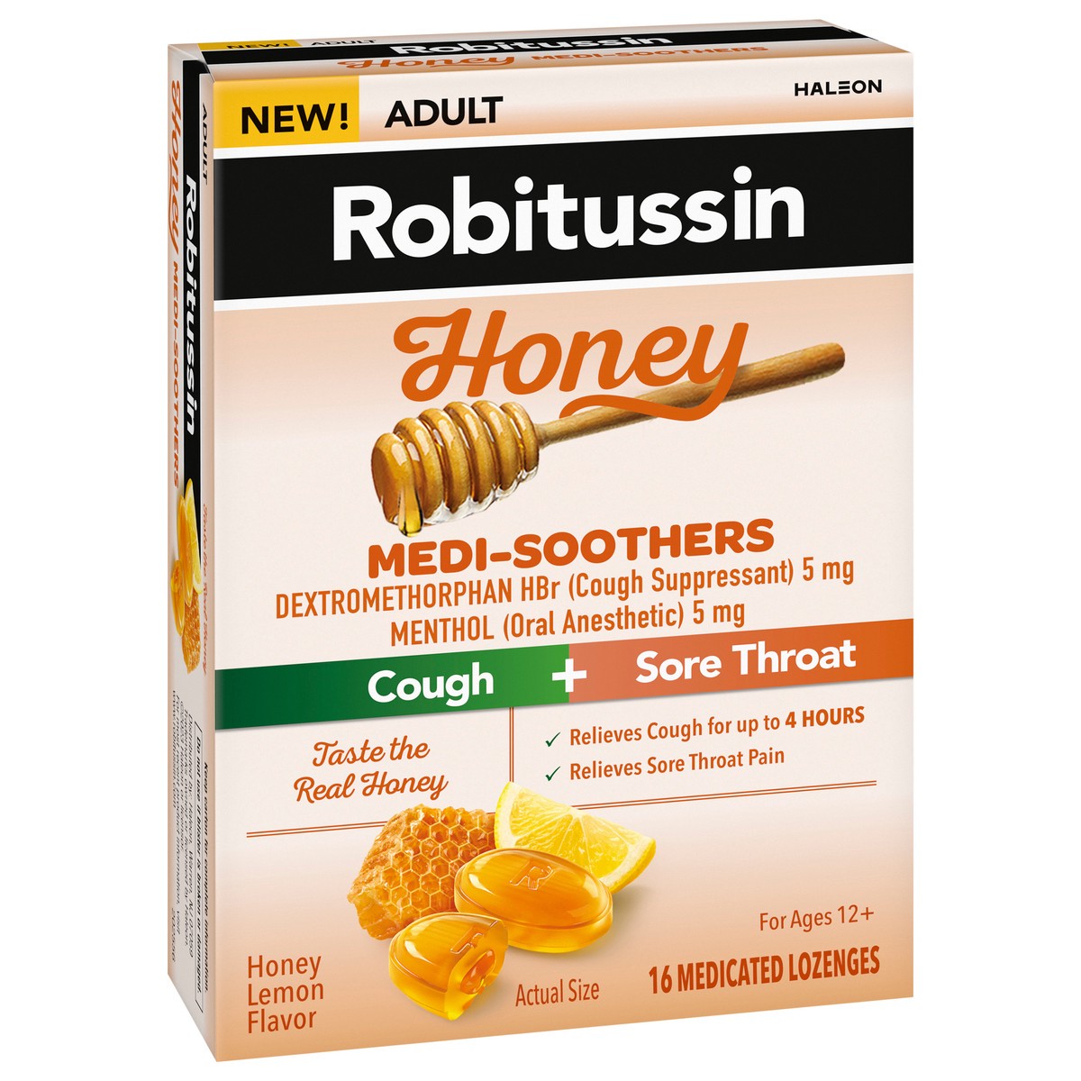 slide 11 of 14, Robitussin Medi-Soothers Honey Lemon Throat Lozenges – 16 Count, 16 ct
