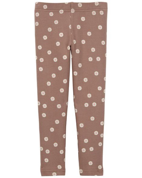 slide 1 of 2, Carters Toddler Floral Stretch Leggings - Brown Brown 4T, 1 ct