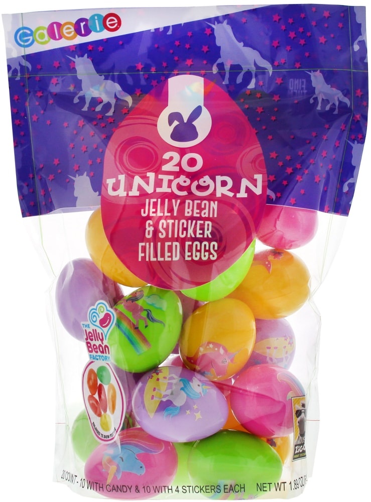 slide 1 of 1, Galerie Unicorn Jelly Bean And Sticker Filled Eggs, 20 ct