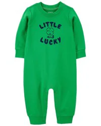 Carter's Baby French Terry Long-Sleeve Jumpsuit - Green Green 9M