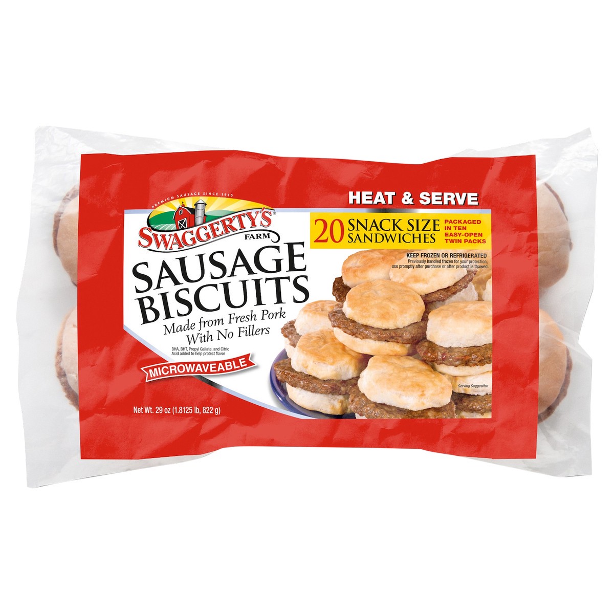 slide 6 of 6, Swaggerty's Farm 20 Sausage Biscuits 29oz Twin Pk, 29 oz