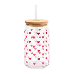 Holiday Home Valentines Soda Can Sipper Quilted Hearts