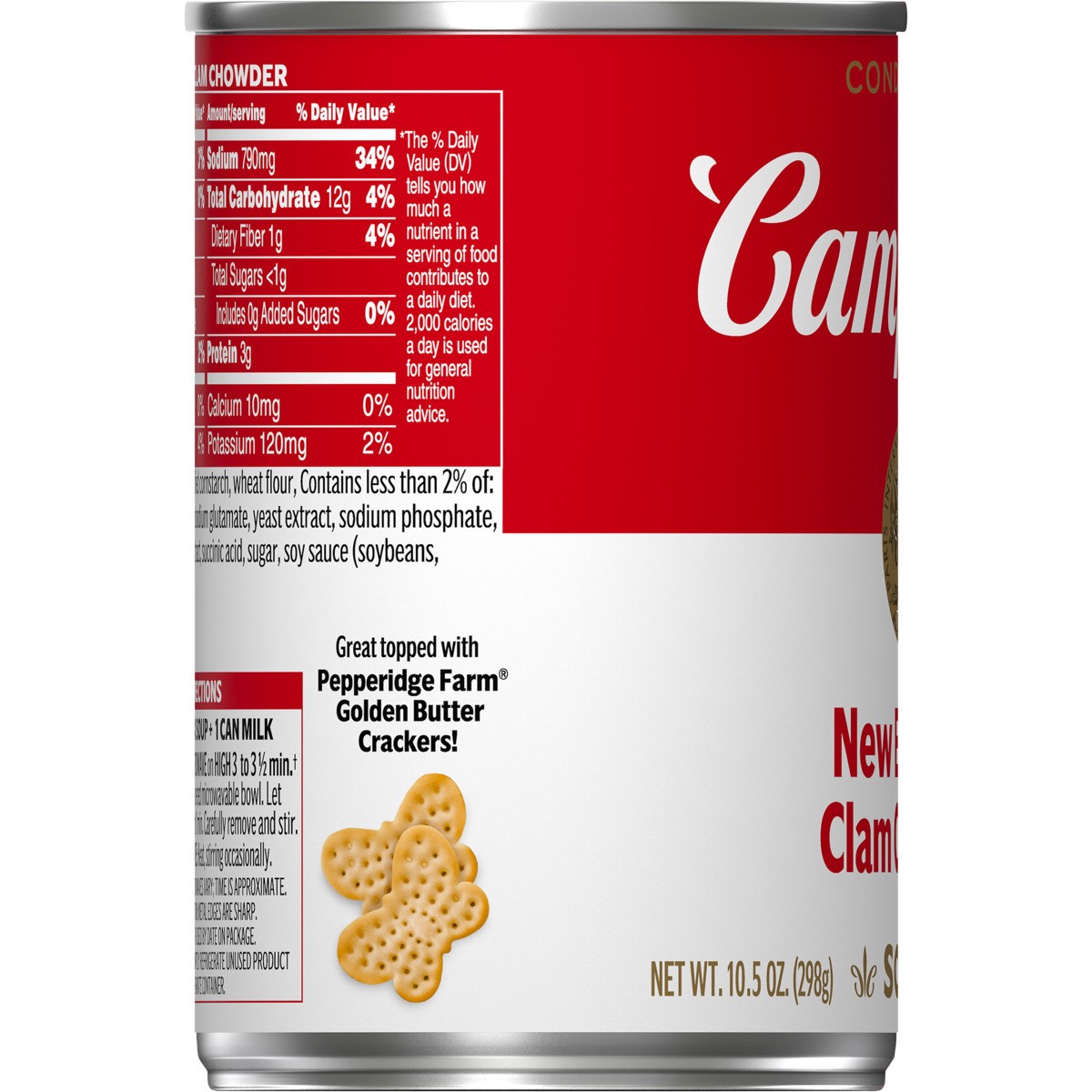 slide 2 of 11, Campbell's Condensed New England Clam Chowder Soup, 10.5 oz Can, 10.5 oz