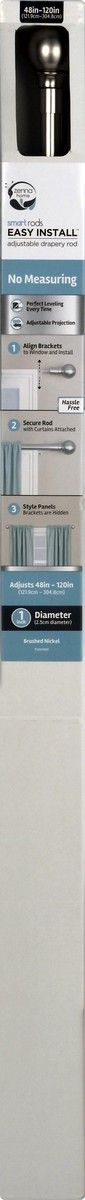 slide 8 of 9, Zenna Home Easy Install Smart Adjustable Drapery Rod 1 ea, 1 ct