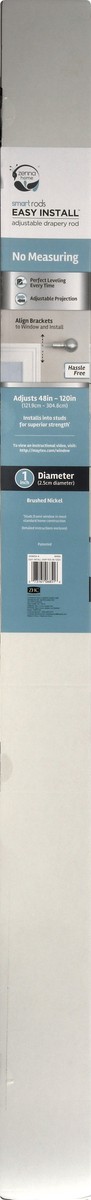 slide 3 of 9, Zenna Home Easy Install Smart Adjustable Drapery Rod 1 ea, 1 ct