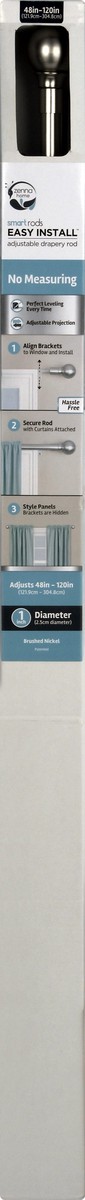 slide 1 of 9, Zenna Home Easy Install Smart Adjustable Drapery Rod 1 ea, 1 ct