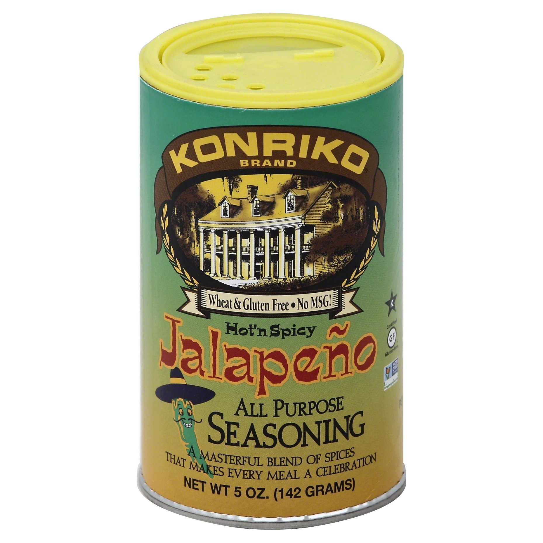 slide 1 of 1, Konriko Brand Wheat & Gluten Free All Purpose Seasoning Hot 'n Spicy Jalapeno, 5 oz