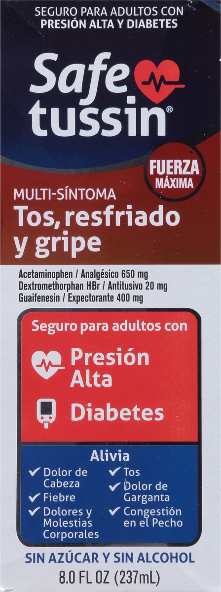 slide 7 of 9, Safetussin Multi Symptom Max Strength Cherry Menthol Flavor Cough, Cold & Flu 8.0 fl oz, 8 fl oz