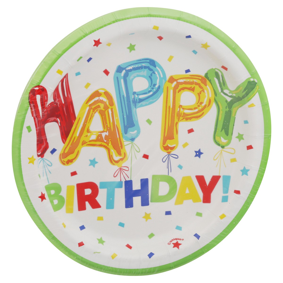 slide 6 of 12, Unique Happy Balloon Birthday 6-3/4 Inch Plates 8 Count, 8 ct