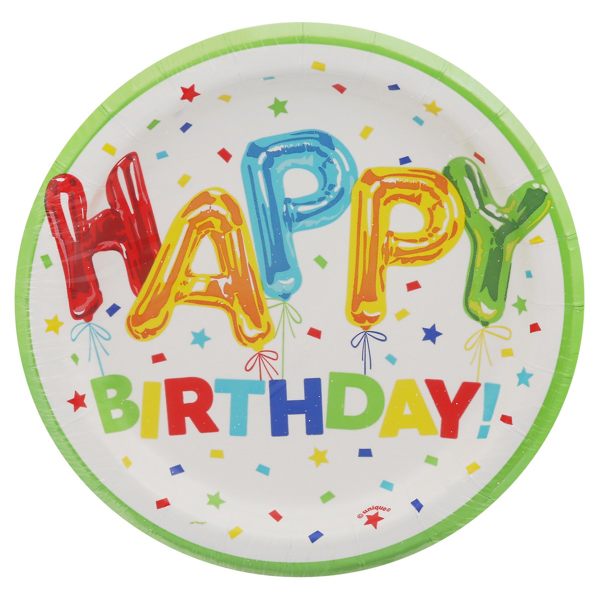 slide 8 of 12, Unique Happy Balloon Birthday 6-3/4 Inch Plates 8 Count, 8 ct