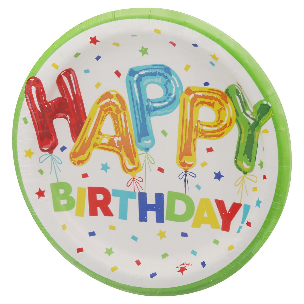 slide 4 of 12, Unique Happy Balloon Birthday 6-3/4 Inch Plates 8 Count, 8 ct