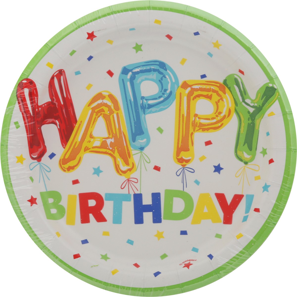 slide 2 of 12, Unique Happy Balloon Birthday 6-3/4 Inch Plates 8 Count, 8 ct