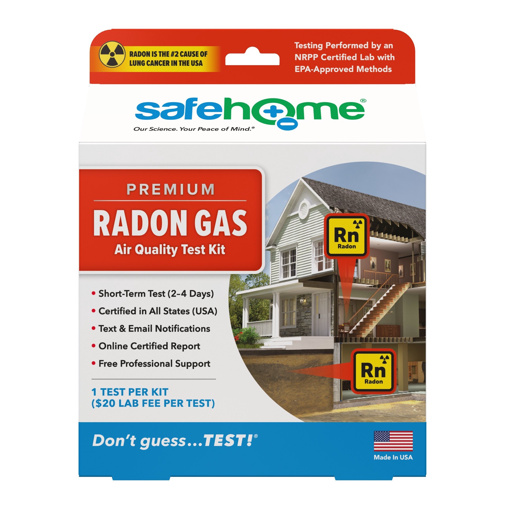 slide 1 of 1, Radon Gas Premium Test Kit, 1 ct