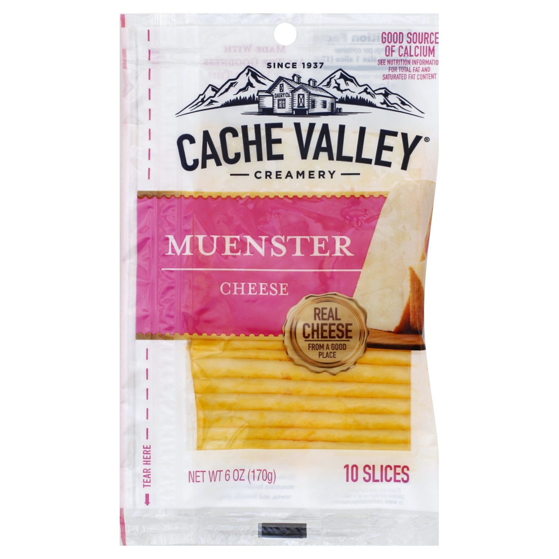 slide 1 of 1, Cache Valley Muenster Cheese Slices, 6 oz