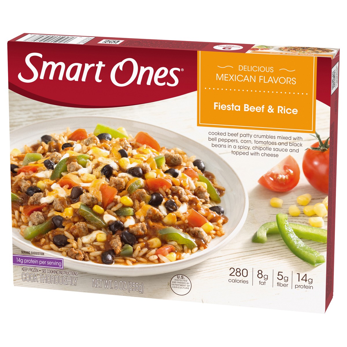 slide 6 of 10, Smart Ones Delicious Mexican Flavors Fiesta Beef & Rice Frozen Entree 9 oz. Box, 9 oz