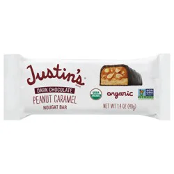 Justin's Organic Dark Chocolate Peanut Caramel Nougat Candy Bars 1.4 oz
