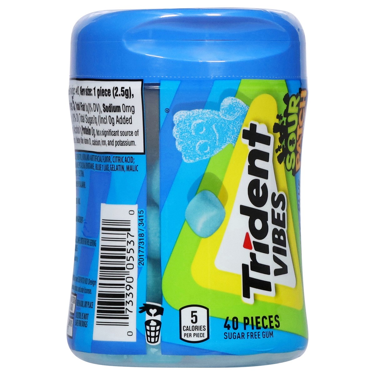 slide 11 of 15, Trident Vibes Blu Rasp, 40 ct