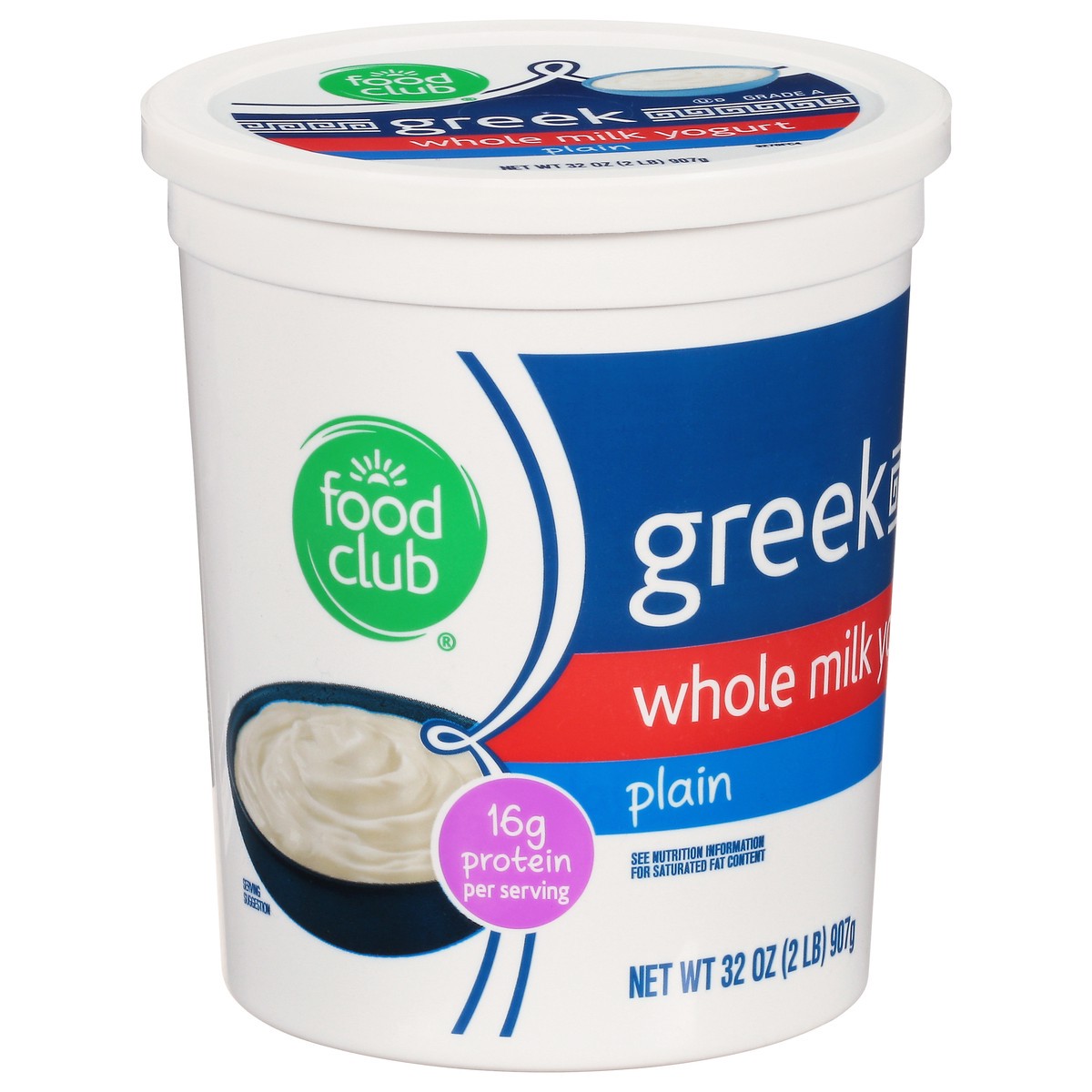 slide 11 of 14, Food Club Whole Milk Greek Plain Yogurt 32 oz, 32 oz