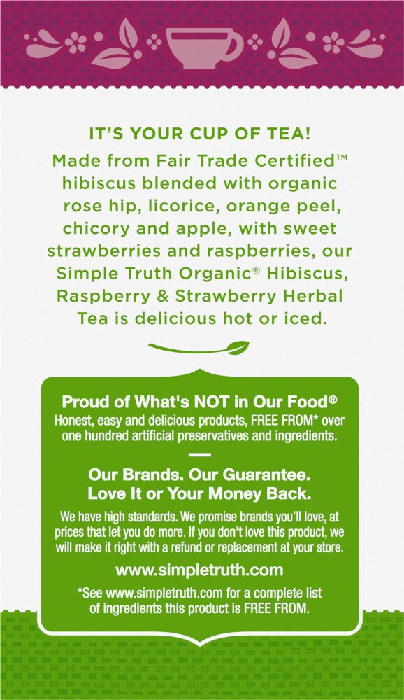 slide 4 of 5, Simple Truth Organic Hibiscus Strawberry Raspberry Tea - 20 ct, 20 ct