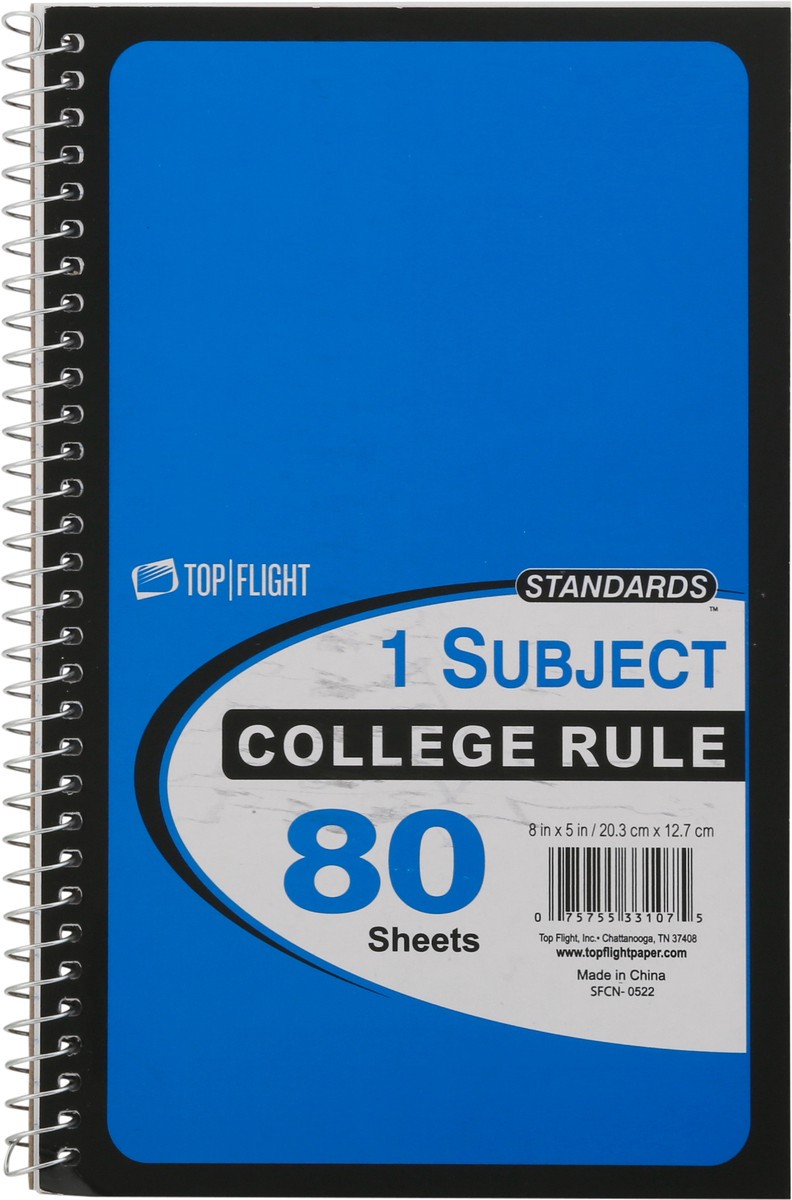 slide 5 of 12, Top Flight One Subject College Rule Notebook, 1 ct