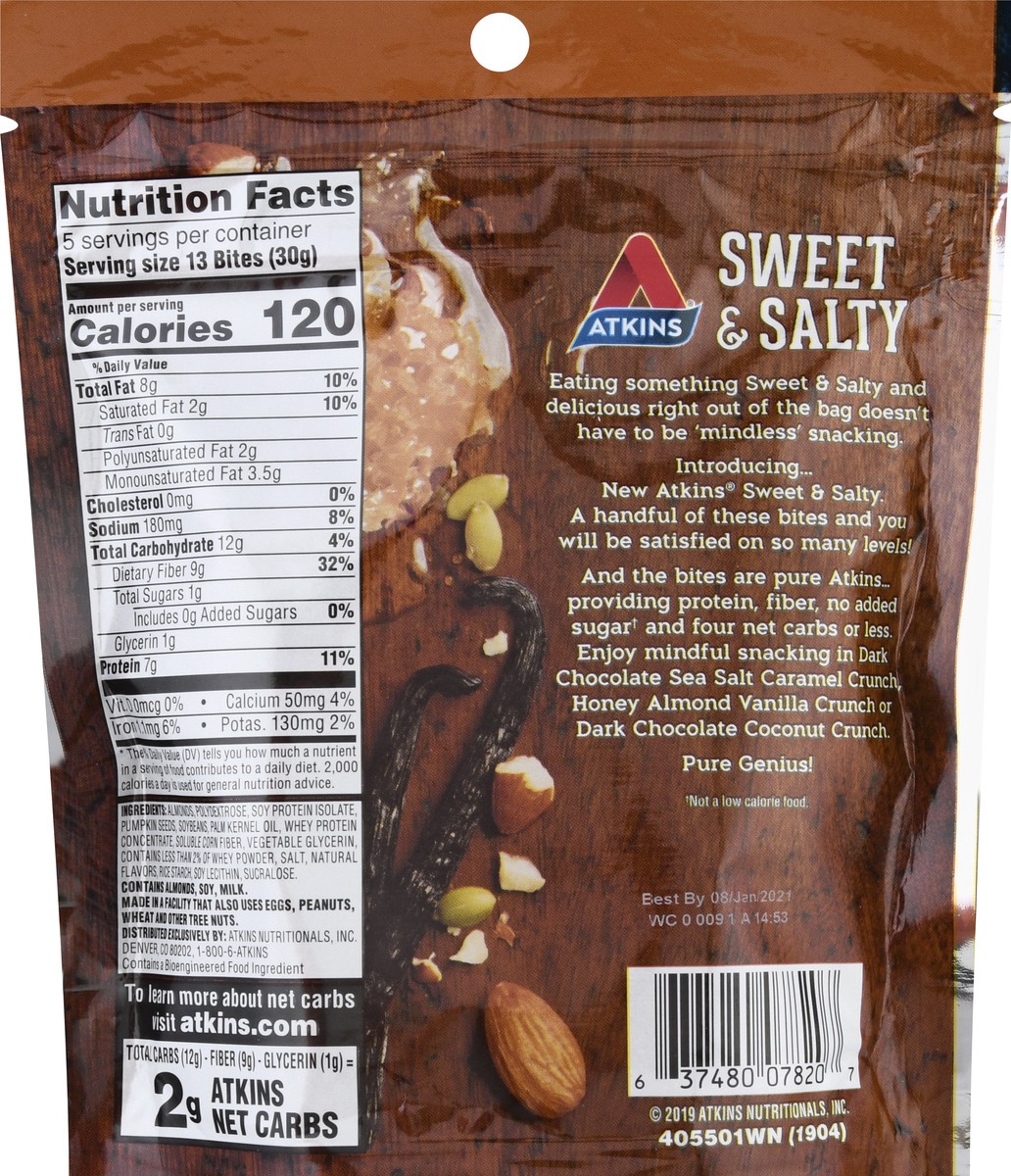 slide 6 of 13, Atkins Honey Almond Sweet & Salty Snack Bites, 5.29 oz