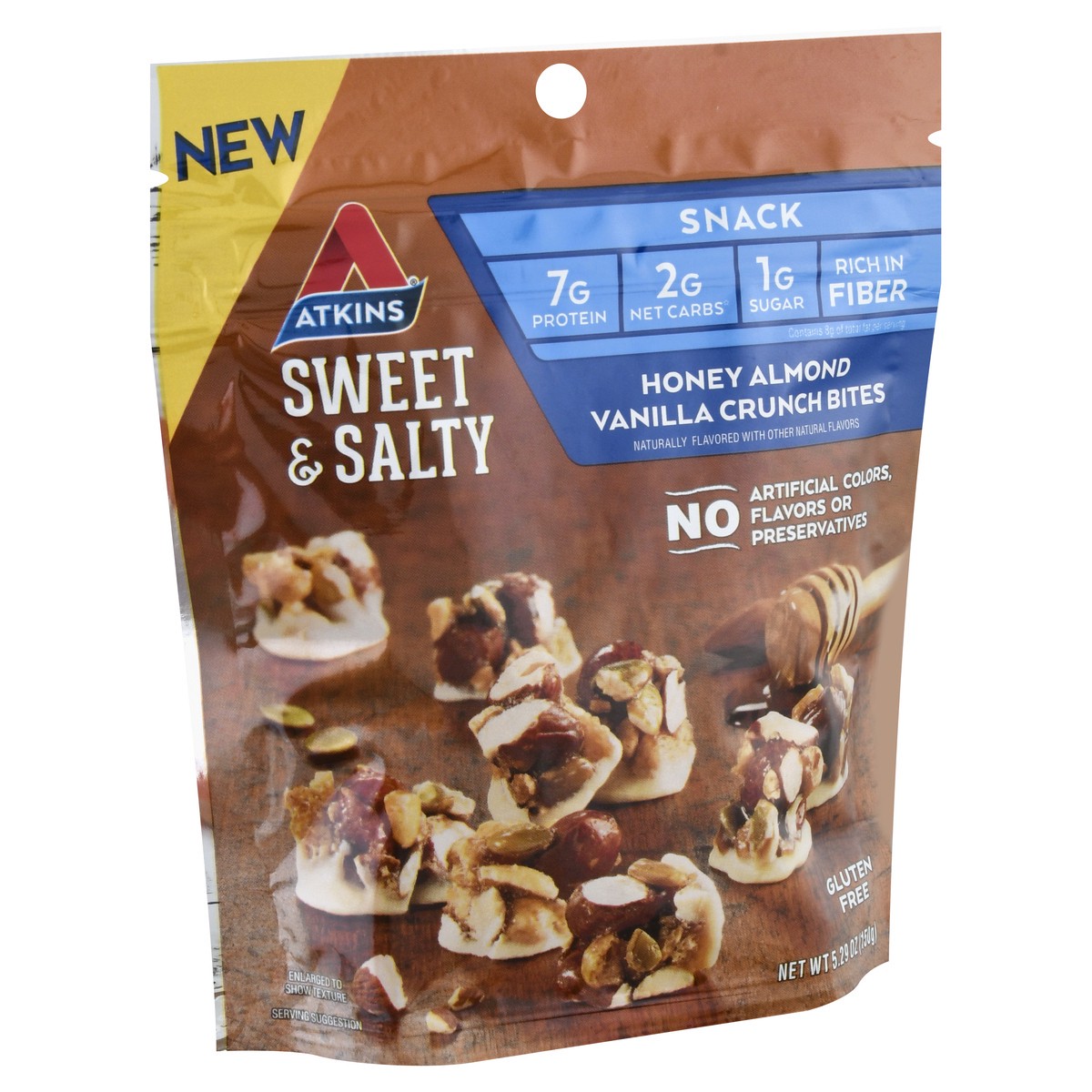 slide 10 of 13, Atkins Honey Almond Sweet & Salty Snack Bites, 5.29 oz