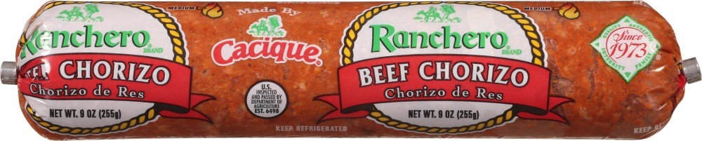 slide 1 of 1, Cacique Ranchero Beef Chorizo, 9 oz