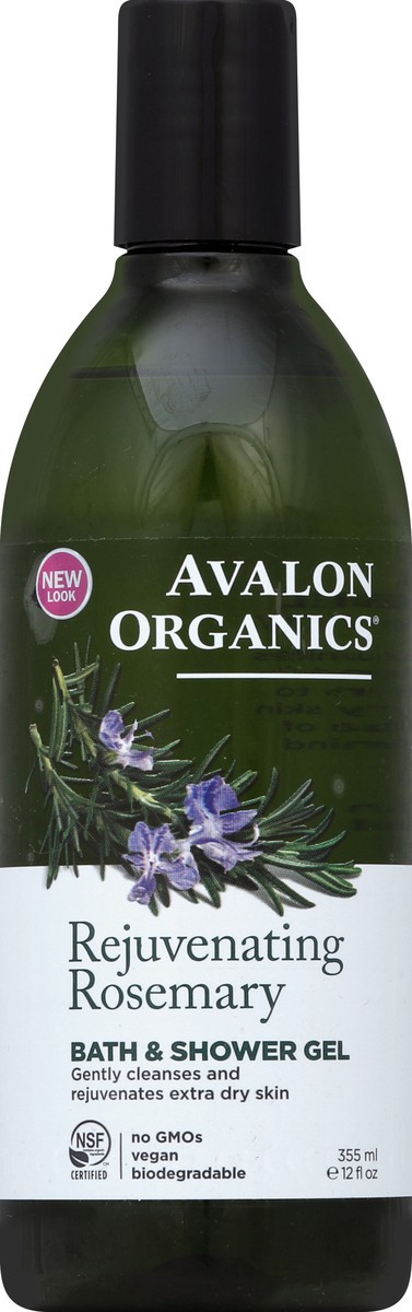 slide 5 of 6, Avalon Organics Bath & Shower Gel 12 oz, 12 oz