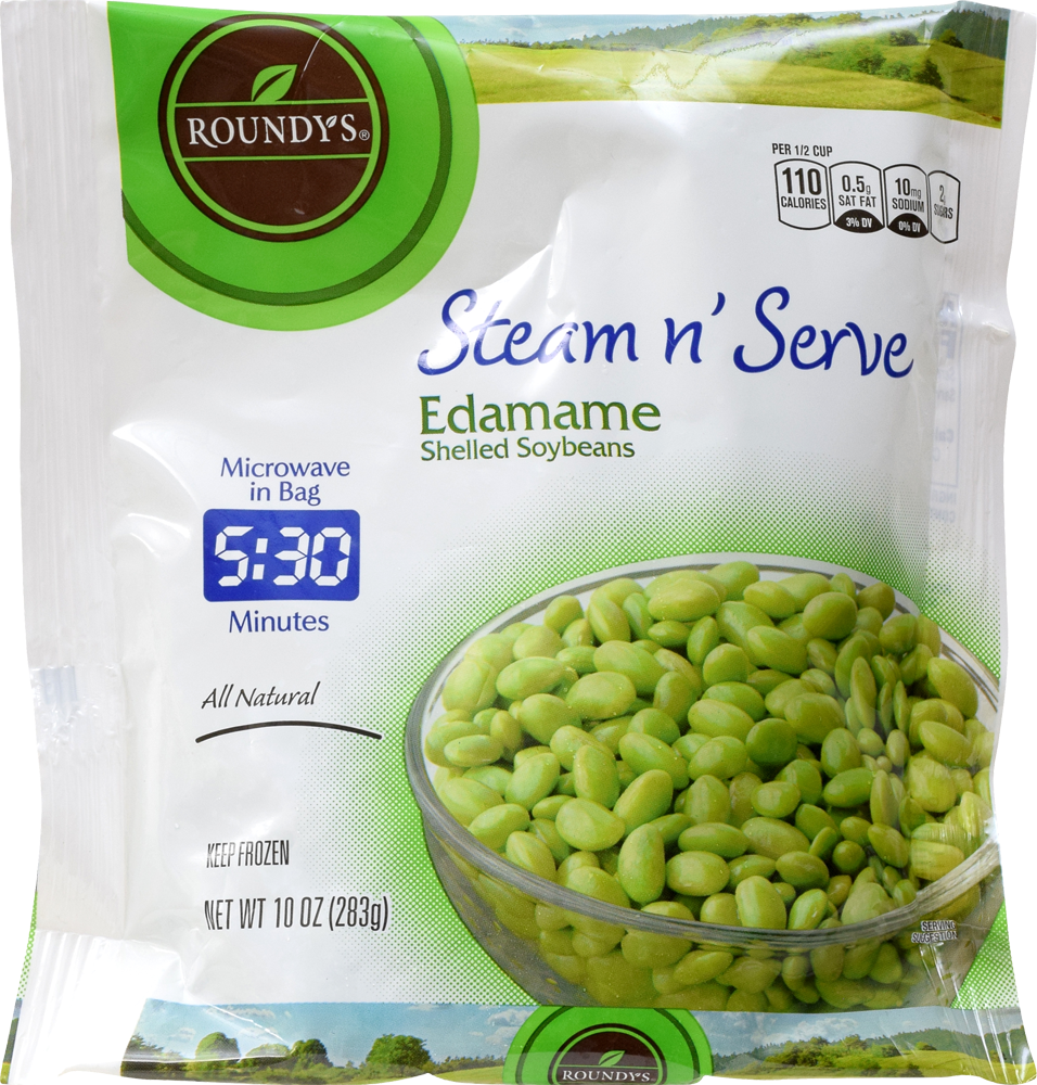 slide 1 of 1, Roundy's Roundys Steam N Serve Edamame Shelled Soybeans, 10 oz