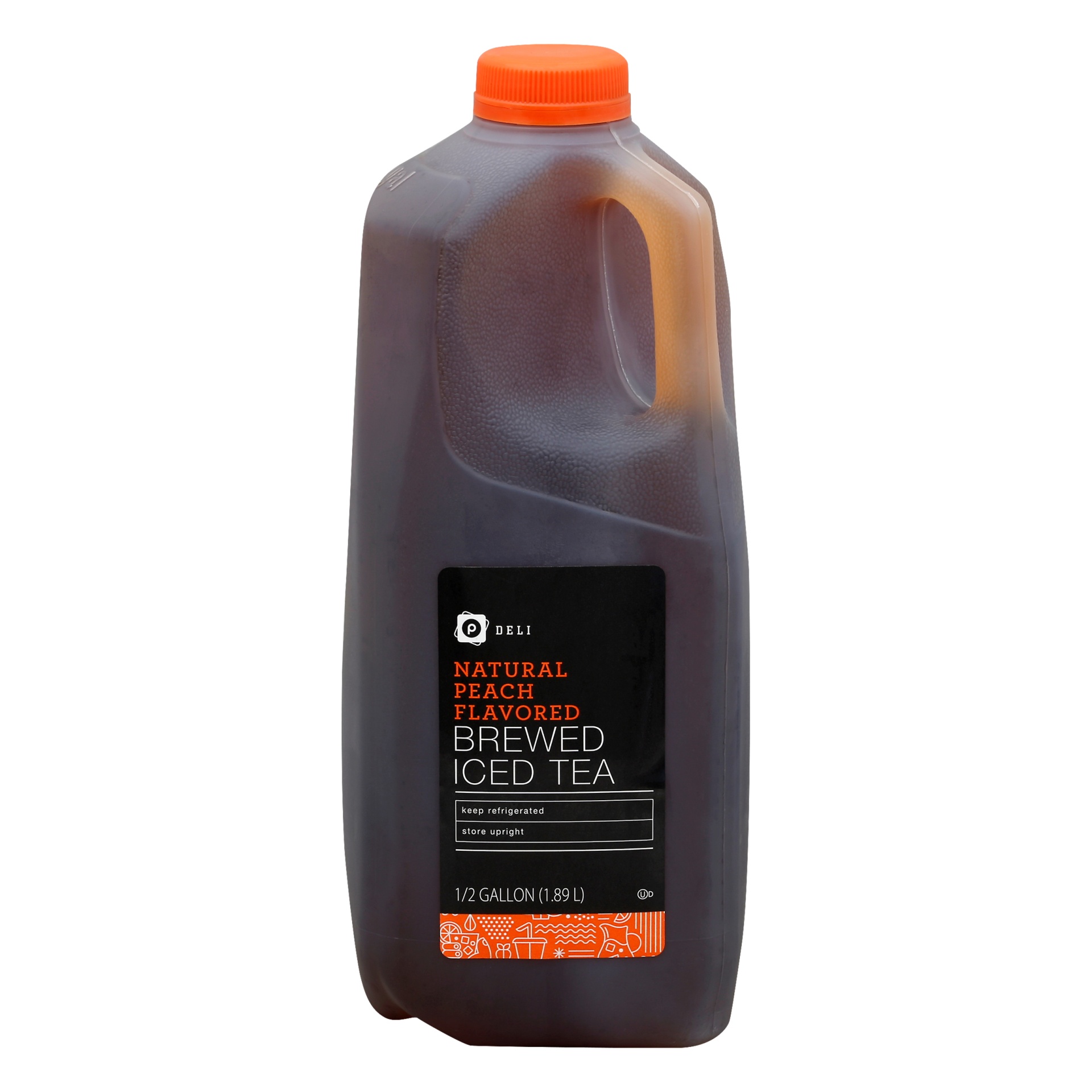 slide 1 of 1, Publix Deli Natural Peach Iced Tea - 1/2 gal, 1/2 gal