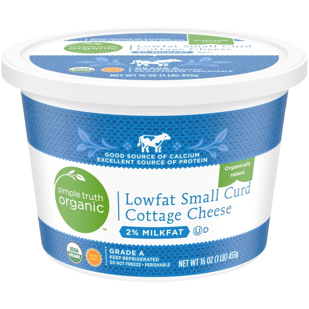 slide 1 of 1, Simple Truth Organic 2% Milkfat Lowfat Cottage Cheese, 16 oz