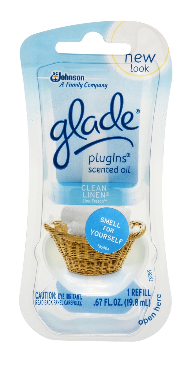 slide 1 of 1, Glade PlugIns Scented Oil Refill, Clean Linen, 0.67oz, 0.67 oz