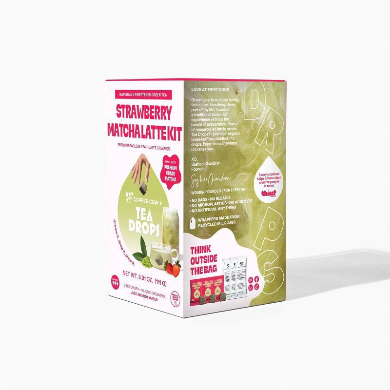 slide 15 of 16, Tea Drops Strawberry Matcha Latte Kit- 3.91 oz, 3.91 oz
