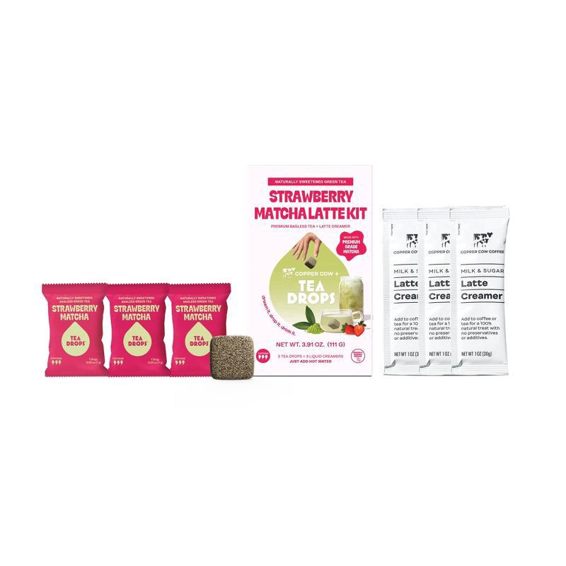 slide 3 of 16, Tea Drops Strawberry Matcha Latte Kit- 3.91 oz, 3.91 oz