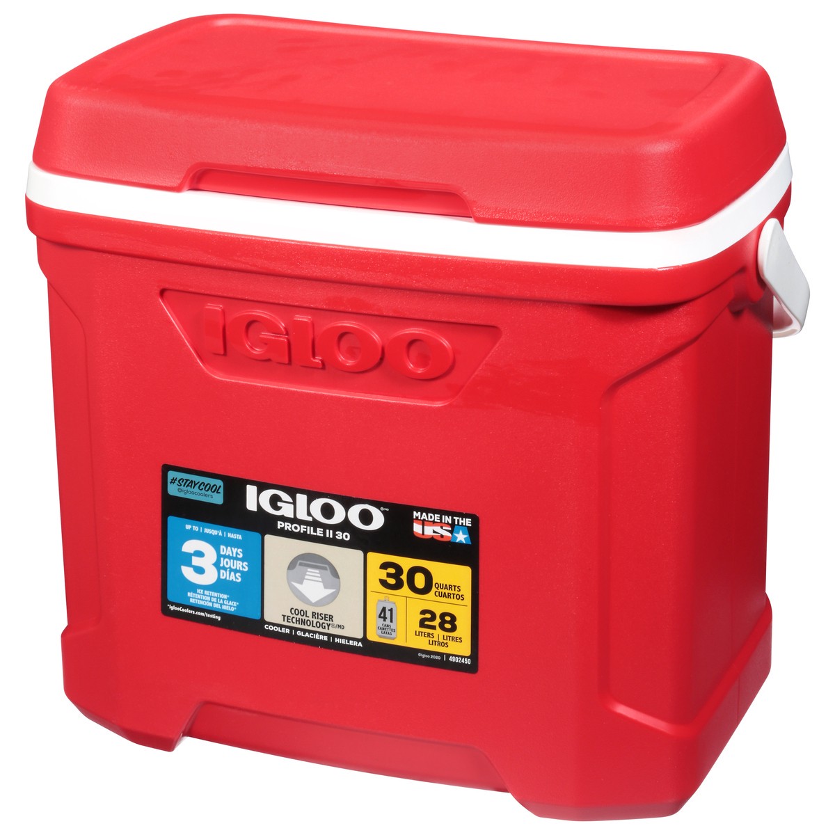 slide 6 of 9, Igloo 30 Quart Red Profile II Cooler 1 ea, 1 ct