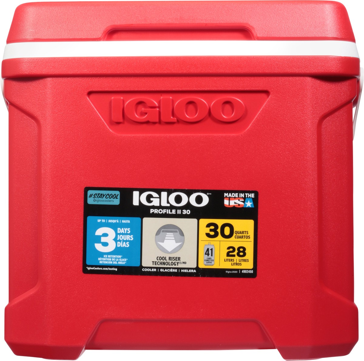 slide 9 of 9, Igloo 30 Quart Red Profile II Cooler 1 ea, 1 ct