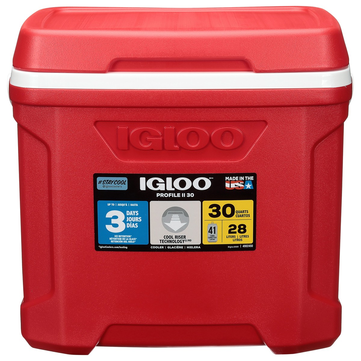 slide 1 of 9, Igloo 30 Quart Red Profile II Cooler 1 ea, 1 ct