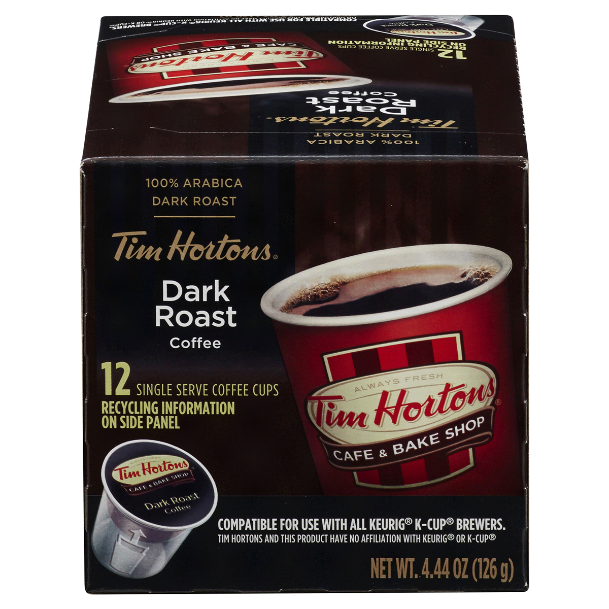 slide 5 of 7, Tim Hortons Dark Roast K-Cup Pods Coffee - 12 ct, 12 ct