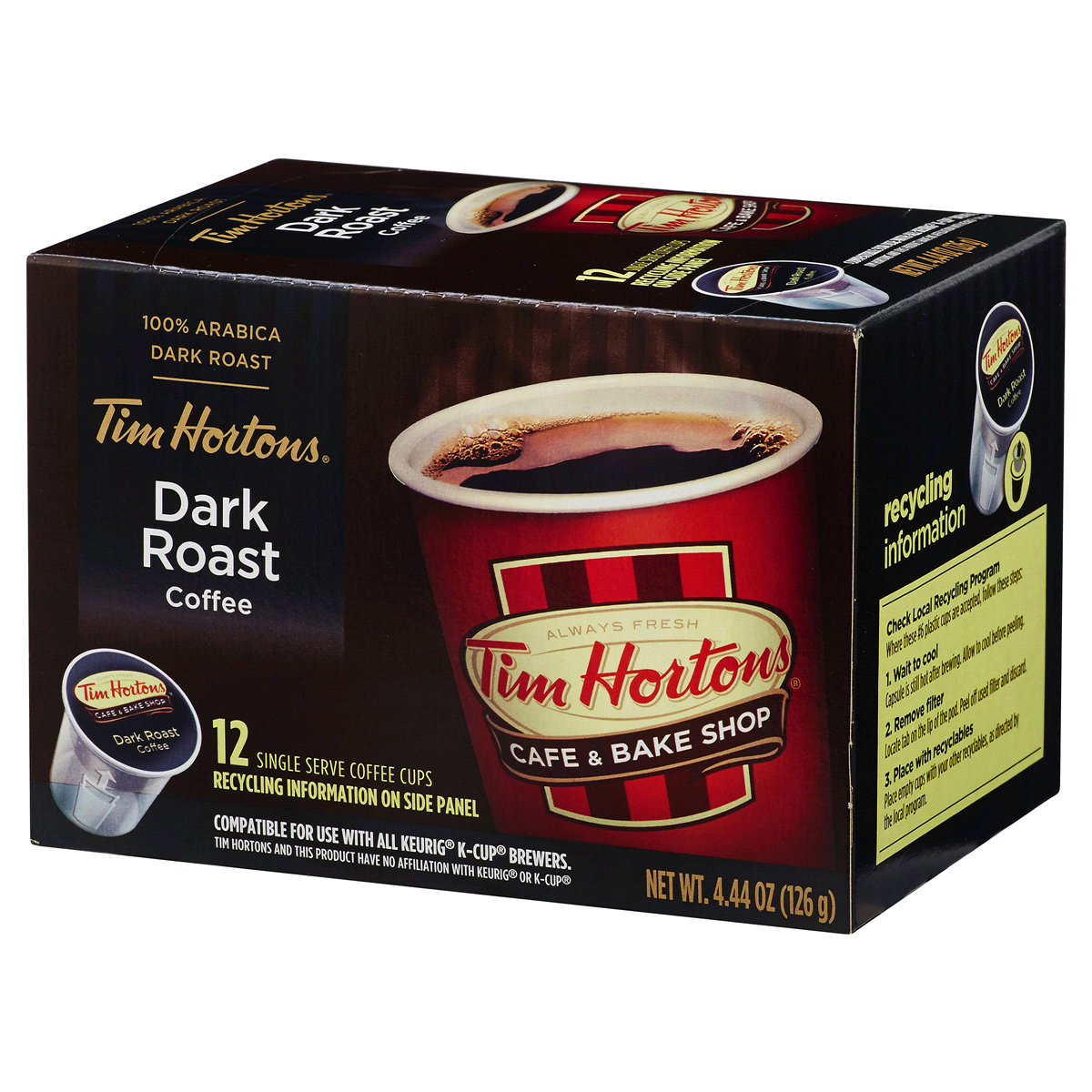 slide 3 of 7, Tim Hortons Dark Roast K-Cup Pods Coffee - 12 ct, 12 ct