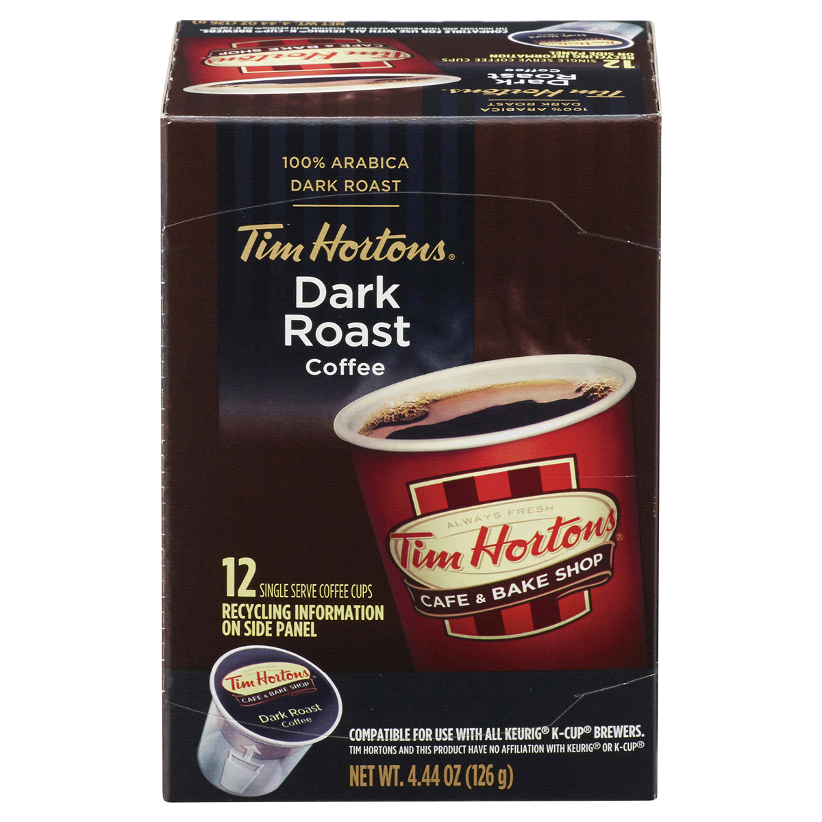 slide 2 of 7, Tim Hortons Dark Roast K-Cup Pods Coffee - 12 ct, 12 ct