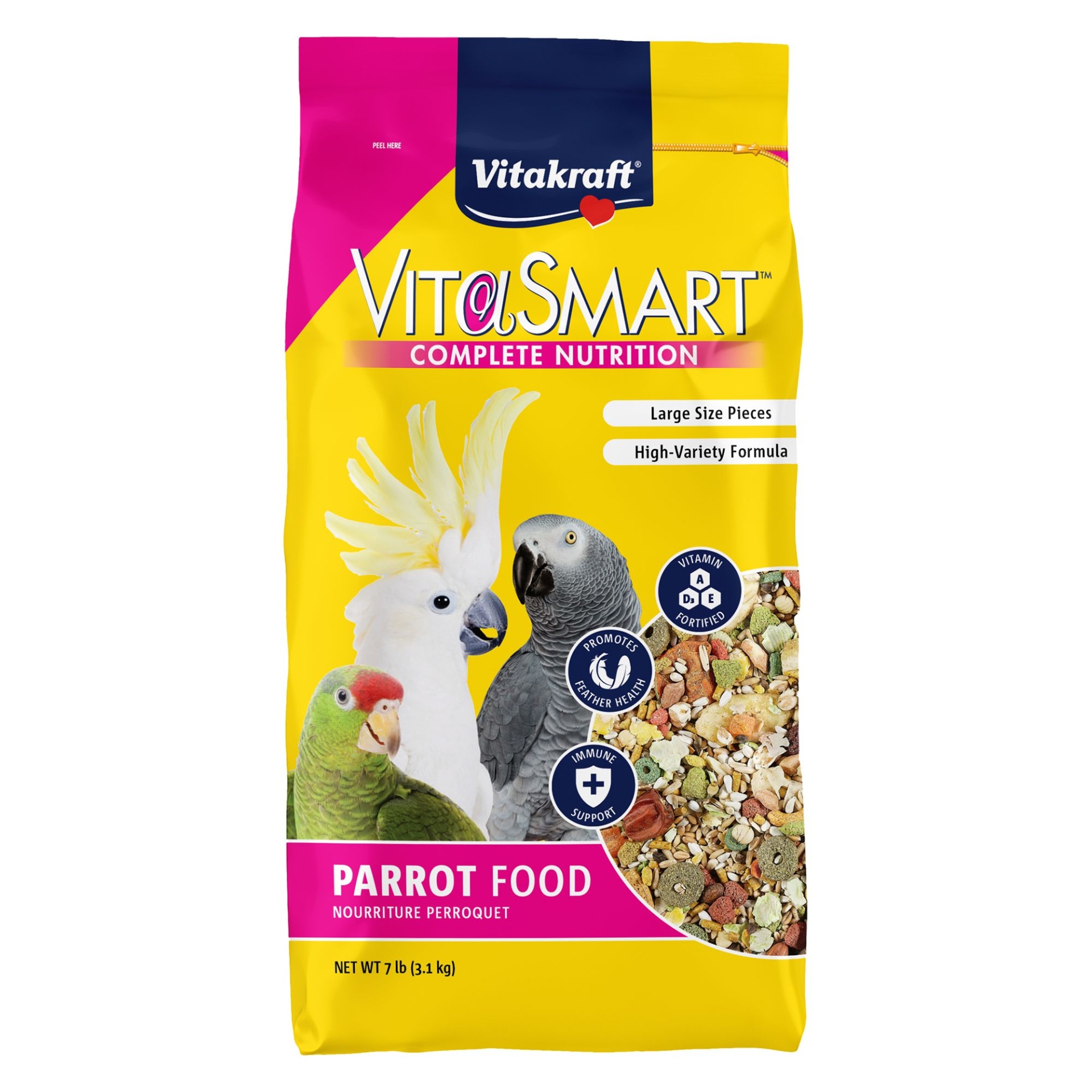 slide 1 of 1, Vitakraft VitaSmart Parrot Food, 7 lb