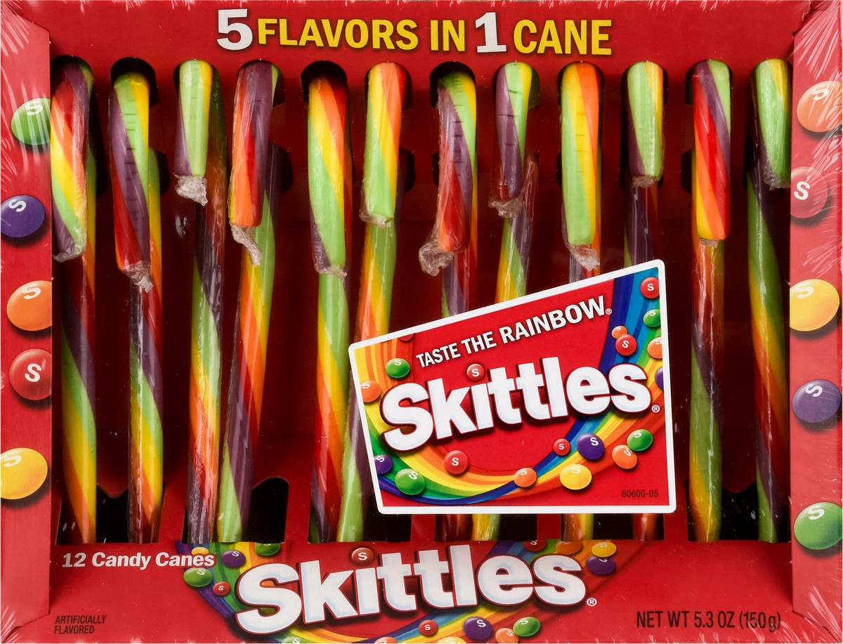 slide 7 of 12, Skittles Candy Canes 12 ea, 12 ct