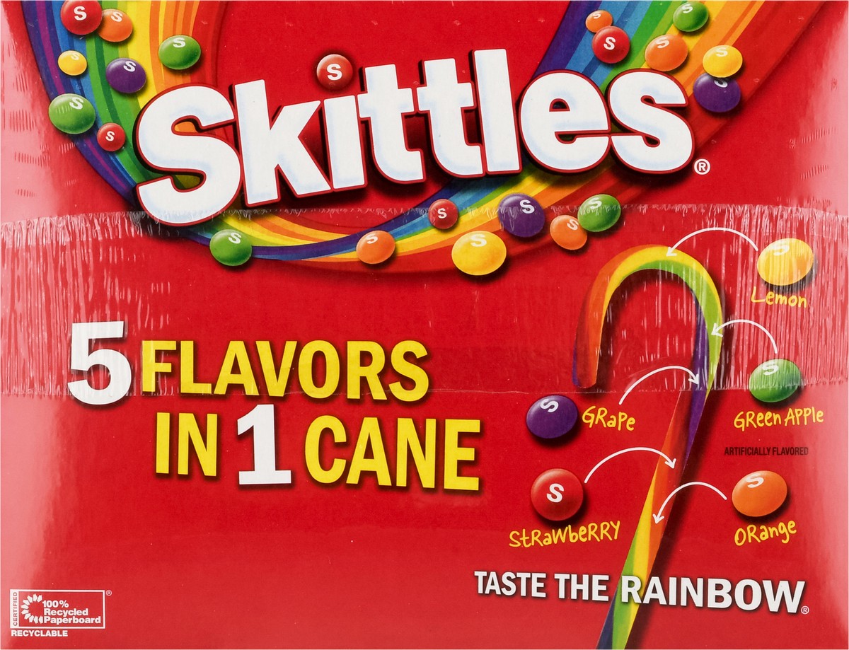 slide 6 of 12, Skittles Candy Canes 12 ea, 12 ct