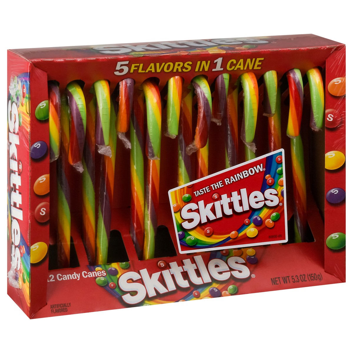 slide 3 of 12, Skittles Candy Canes 12 ea, 12 ct