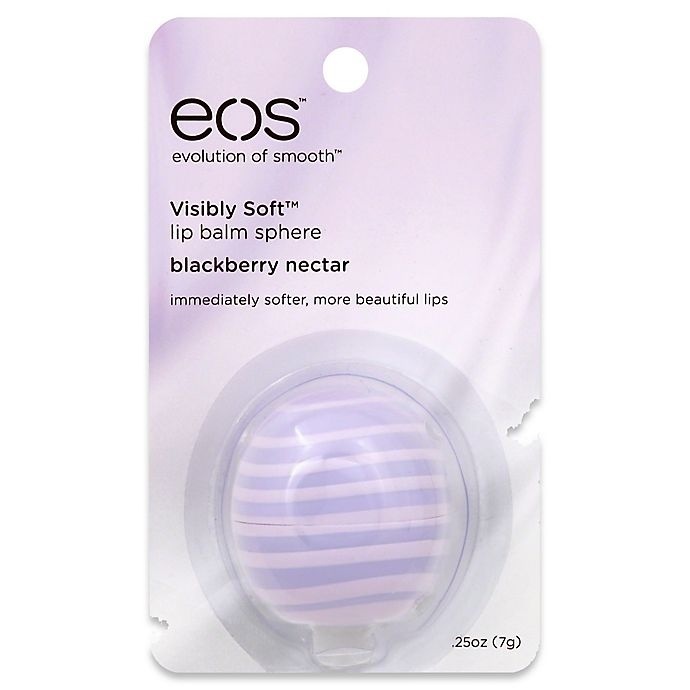 slide 1 of 1, eos Eisibly Soft Lip Balm Sphere Blackberry Nectar, 0.25 oz