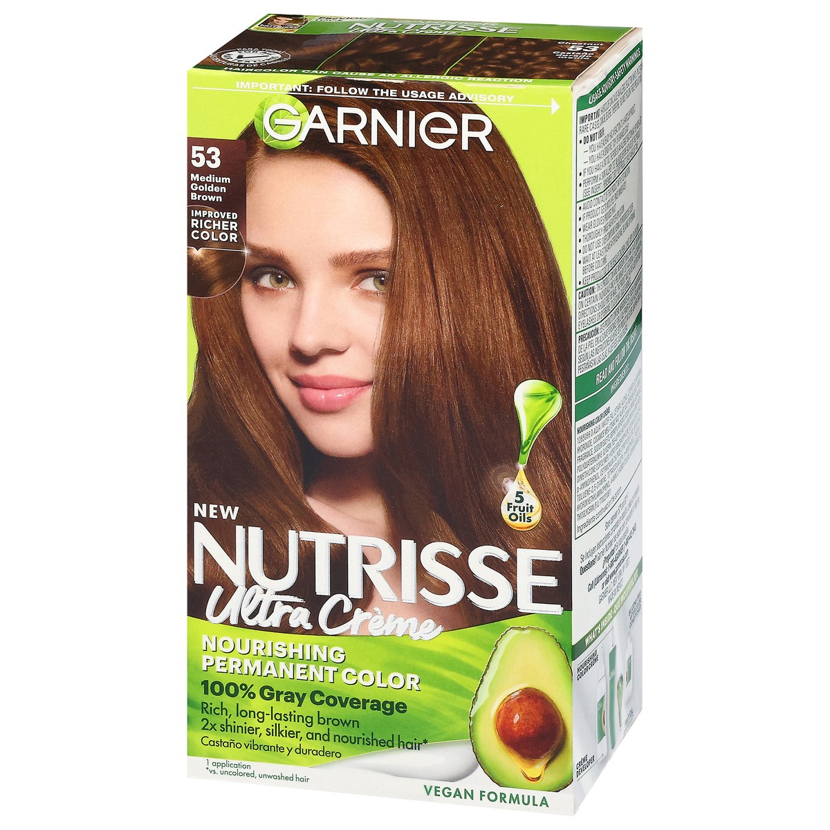 slide 10 of 11, Garnier Medium Golden Brown 53 Ultra Creme Permanent Hair Color 1 ea, 1 ct